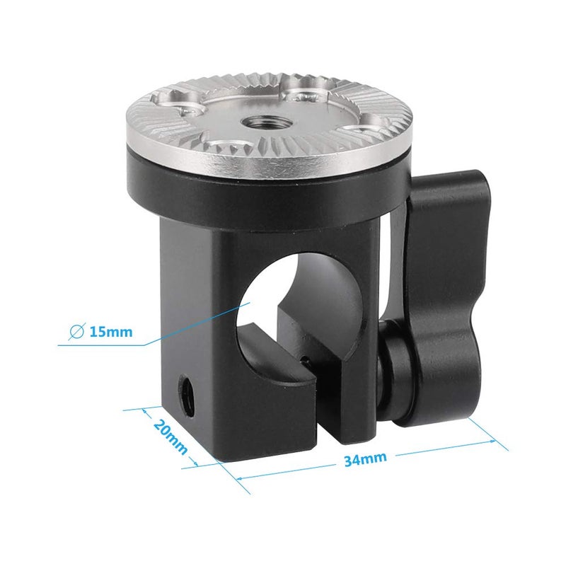 CAMVATE 15mm Single Rail Rod Clamp with M6 Rosette Mount for DSLR Camera Cage Handgrip - 2319 - Image 2